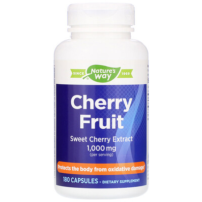 Cherry Fruit, экстракт черешни, 1000 мг, 180 капсул