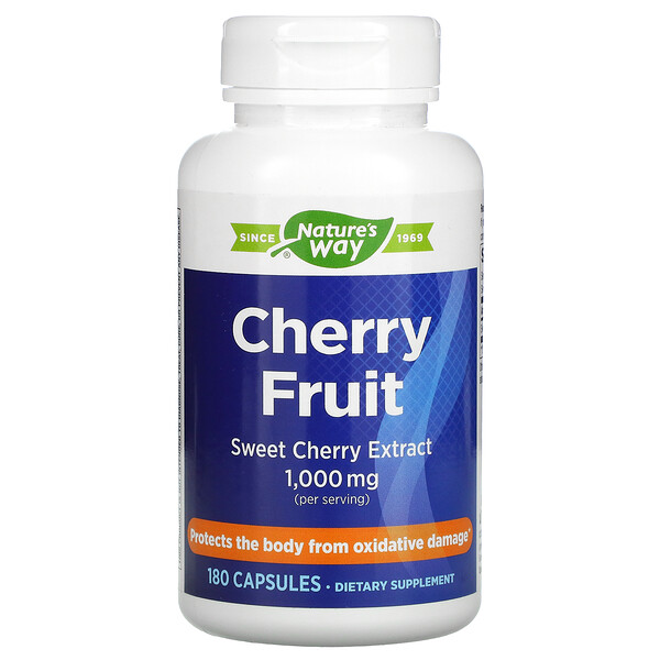 Nature's Way, Cherry Fruit, Sweet Cherry Extract, 1,000 mg, 180 Capsules iHerb