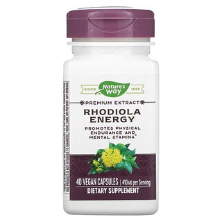 Enzymatic Therapy, Rhodiola énergie, 40 Gélules végétales