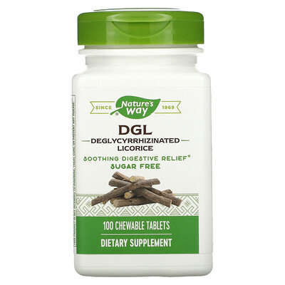 

Nature's Way DGL, глицирризинат солодки, 100 жевательных таблеток