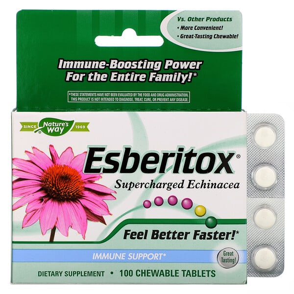 Nature's Way‏, Esberitox, Supercharged Echinacea, 100 Chewable Tablets