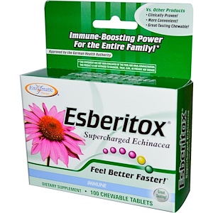 Enzymatic Therapy, Esberitox усиленная эхинацея для иммунитета, 100 жевательных таблеток