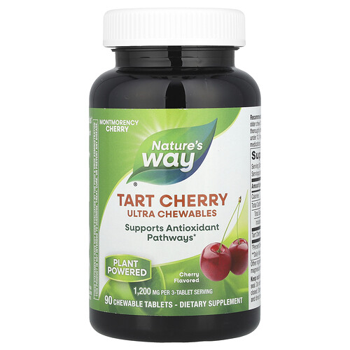 Nature's Way Tart Cherry, Ultra Chewables, Cherry, 90 Chewable Tablets (400 mg per Tablet)