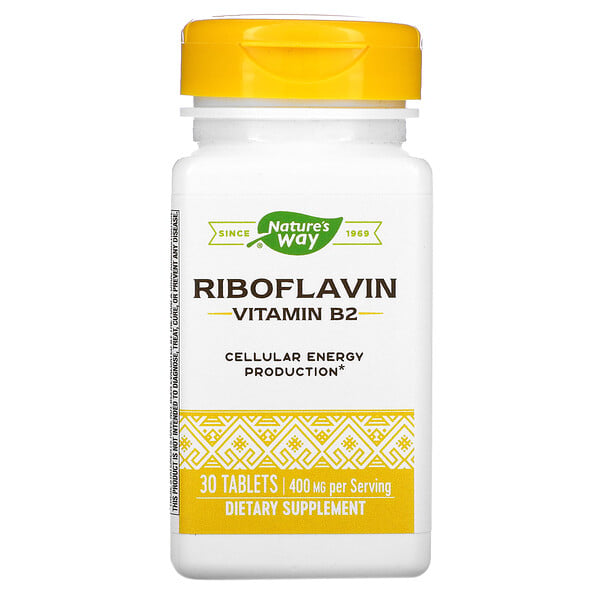 Riboflavin Vitamin B2, 400 mg, 30 Tablets