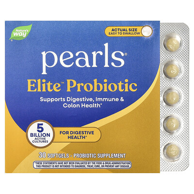 Nature's Way, Probiótico Pearls® Elite™, 5000 millones de UFC, 30 cápsulas blandas