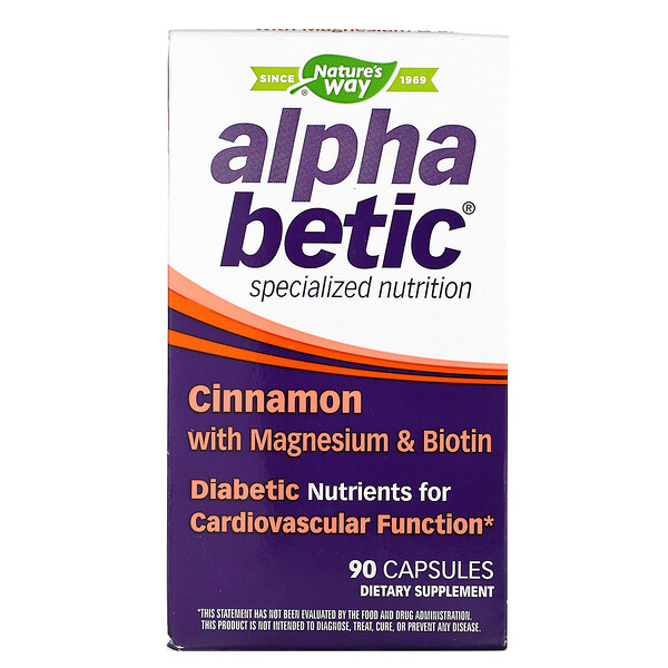 Alpha Betic, Cinnamon with Magnesium & Biotin, 90 Capsules