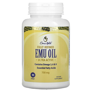 Emu Gold, Fully Refined EMU Oil, Ultra Active, 750 mg, 90 Softgels