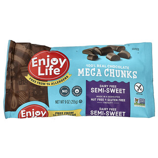 Enjoy Life Foods, Megatrozos de chocolate 100 % real, Semidulces, 255 g (9 oz)