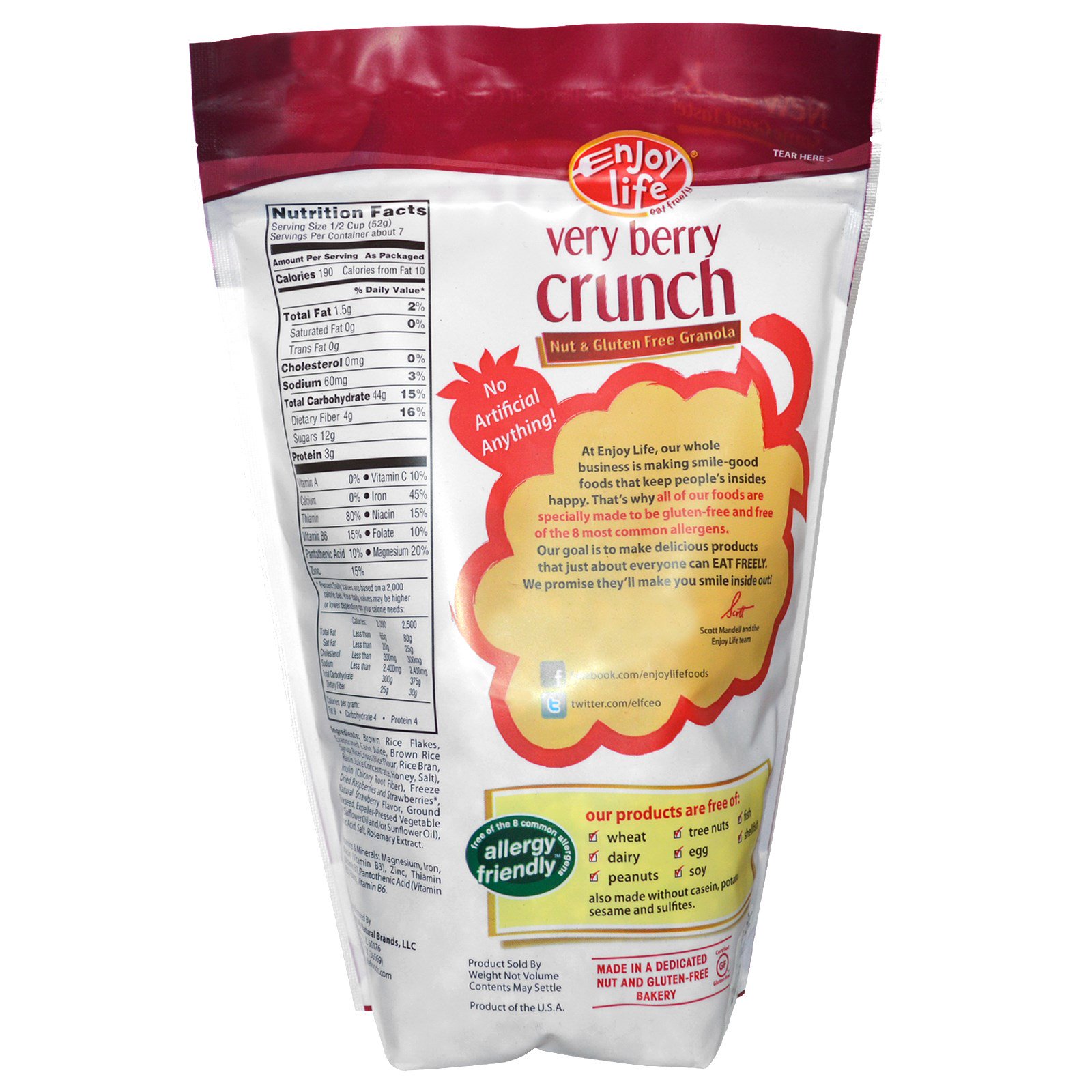 Enjoy Life Foods, Granola, Very Berry Crunch, 12.8 oz (365 g) iHerb