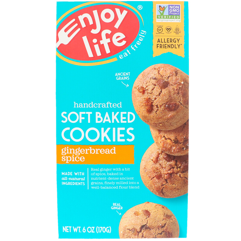 Enjoy Life Foods, Soft Baked Cookies, Gingerbread Spice, 6 oz (170 g