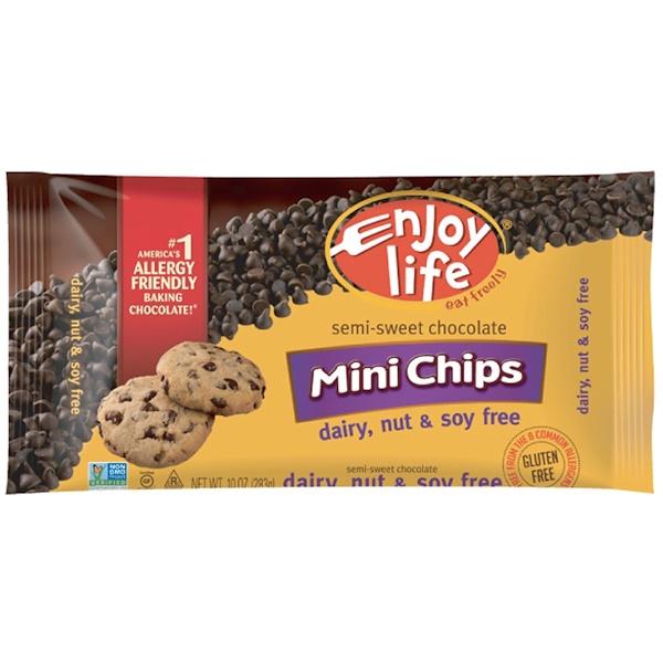 Enjoy Life Foods, Мини-капли, полугорький шоколад, 283 г