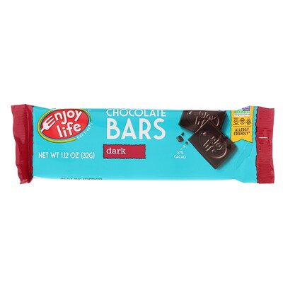 Enjoy Life Foods Шоколадные батончики, темный шоколад, 1,12 унц. (32 г)