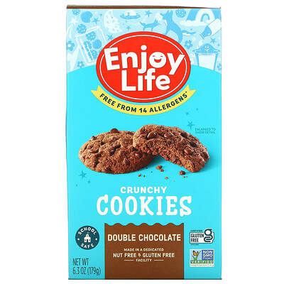 Enjoy Life Foods Crunchy Cookies, двойной шоколад, 179 г (6,3 унции)