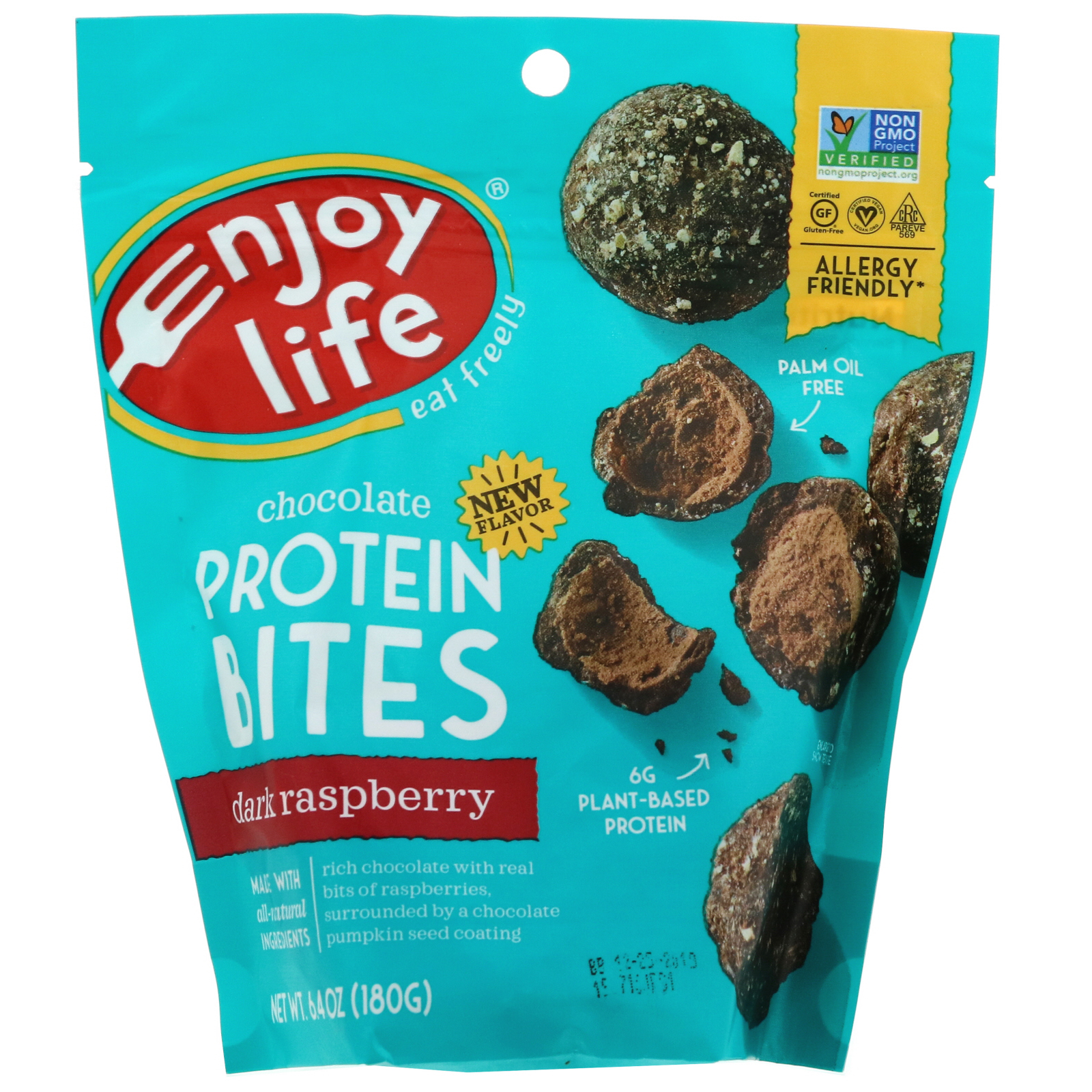 Enjoy Life Foods, Chocolate Protein Bites, Dark Raspberry, 6.4 oz (180