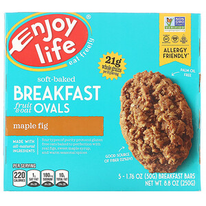 Отзывы о Энджой Лайф фудс, Soft-Baked Breakfast Fruit & Oat Ovals, Maple Fig, 5 Bars, 1.76 oz (50 g) Each