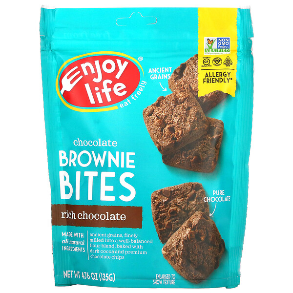 Chocolate Brownie Bites, Rich Chocolate, 4.76 oz (135 g)