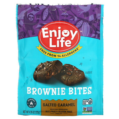 Enjoy Life Foods Chocolate Brownie Bites, соленая карамель, 4,76 унции (135 г)