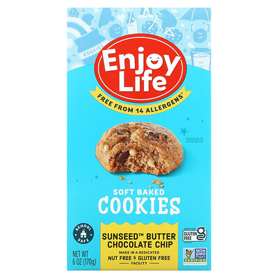 Enjoy Life Foods Soft Baked Cookies, подсолнечное масло и шоколадная крошка, 170 г (6 унций)