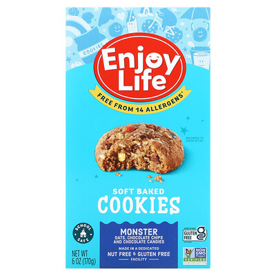 

Enjoy Life Foods, Soft Baked Cookies, Monster, 6 oz (170 g)