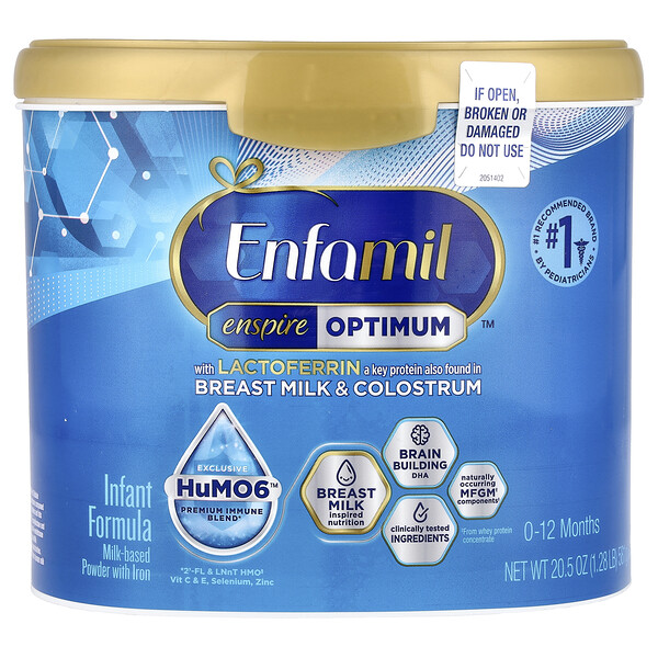 Enfamil Enspire Optimum™, Infant Formula, Milk-Based Powder With Iron, 0-12 Months, 20.5 oz (581 g)
