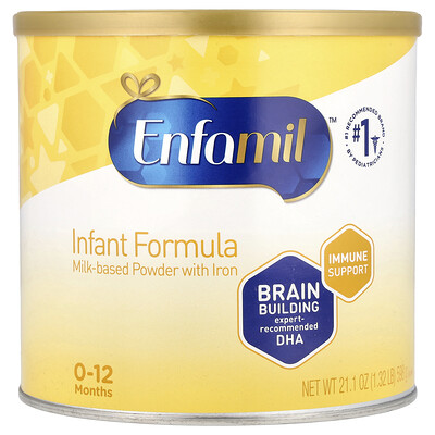 Enfamil, Fórmula para bebés, Fórmula a base de leche en polvo con hierro, De 0 a 12 meses, 598 g (21,1 oz)