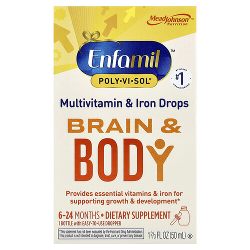 Enfamil, Poly·Vi·Sol®, Gehirn und Körper, Multivitamin- und Eisentropfen, 6–24 Monate, 50 ml (1 2/3 fl. oz.)