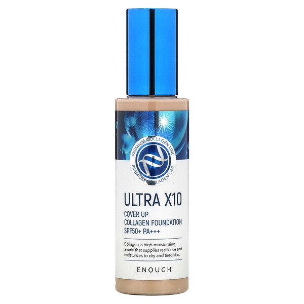 Enough, Ultra X10 Cover Up Collagen Foundation, SPF50+ PA+++, 13 Light ...