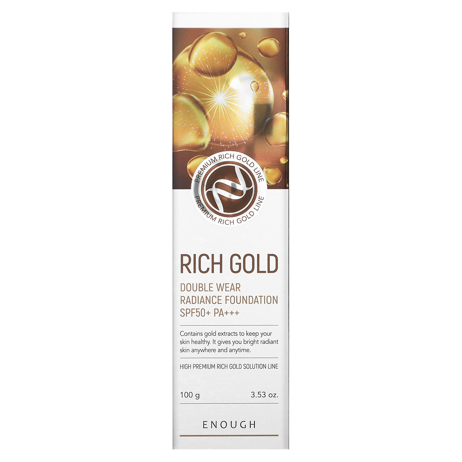 Enough, Rich Gold, Double Wear Radiance Foundation, SPF 50+ PA+++, #21 ...