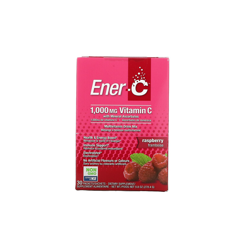 Ener-C, Vitamin C, Multivitamin Drink Mix, Raspberry, 30 Packets, 9.8 ...