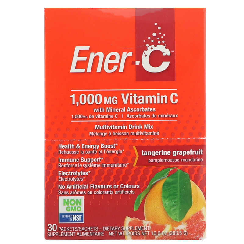 EnerC, Vitamin C, Effervescent Powdered Drink Mix,Tangerine Grapefruit