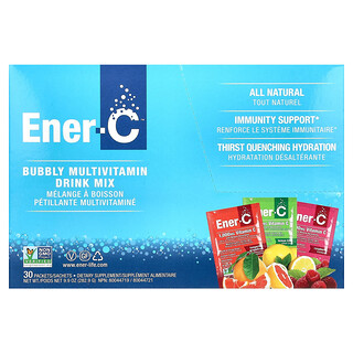 Ener-C, Mezcla burbujeante para preparar bebidas multivitamínicas, Paquete variado, 1000 mg, 30 sobres, 282,9 g (9,9 oz)