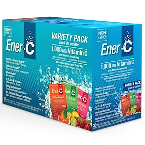 Ener-C, Витамин C, шипучий растворимый порошок для напитка, ассорти, 30 пакетиков, 9,9 унции (282,5 г)