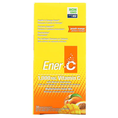 

Ener-C витамин C, смесь для приготовления мультивитаминного напитка со вкусом персика и манго, 1000 мг, 30 пакетиков, 9,64 г (0,3 унции) каждый