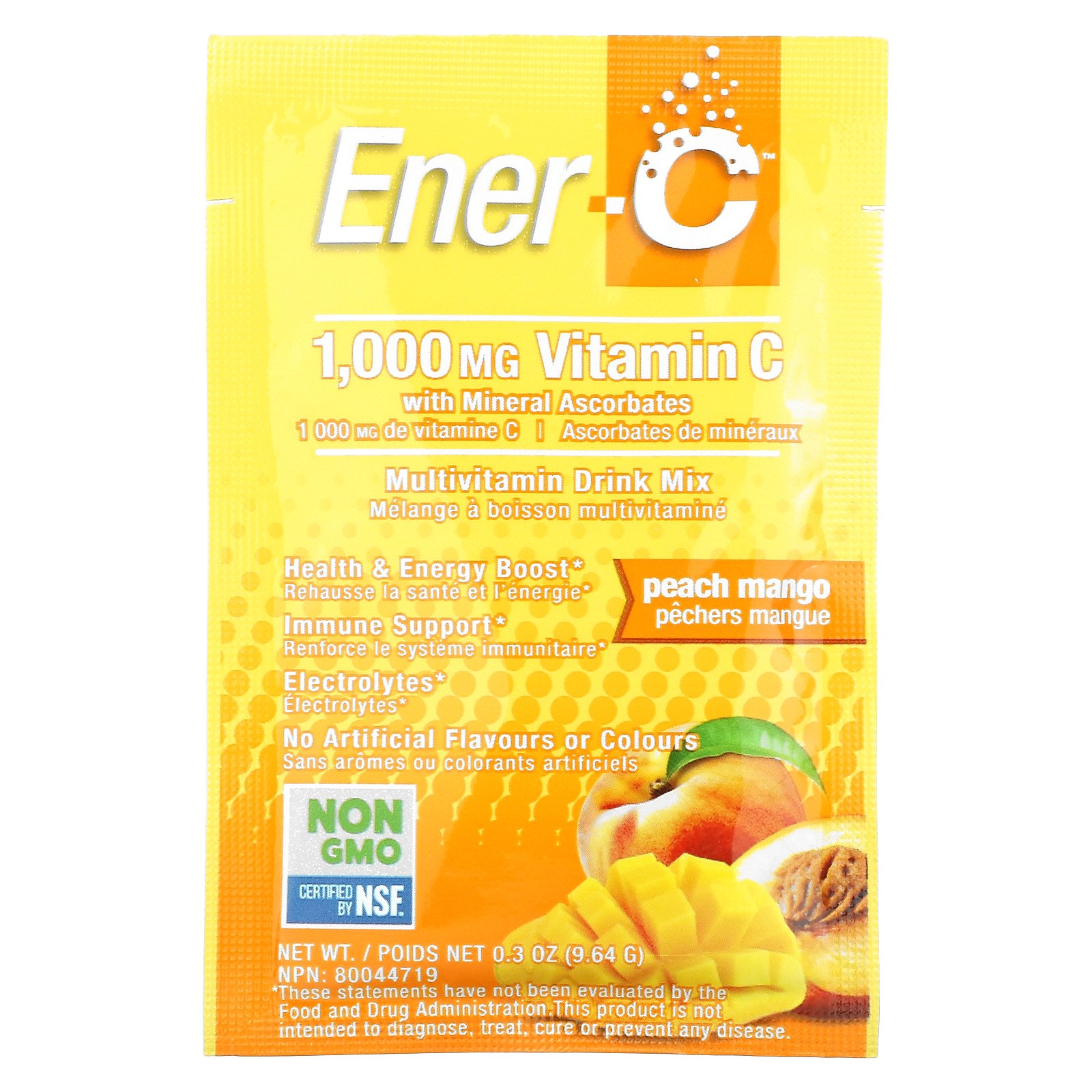 Ener C Vitamin C Multivitamin Drink Mix Peach Mango 1 000 Mg 30 Packets 0 3 Oz 9 64 G Each Iherb