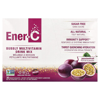 Ener-C, Витамин С, мултивитаминен микс за напитки, маракуя без захар, 1000 mg, 30 пакета, 0,2 унции (5,07 g) всеки