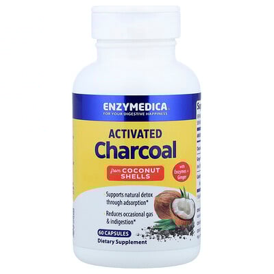 Enzymedica, Carbón activado, 60 cápsulas