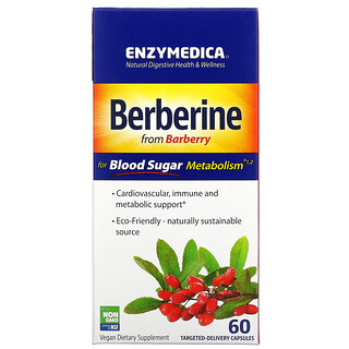 Enzymedica, Berberine for Blood Sugar Metabolism, 60 Targeted-Delivery Capsules