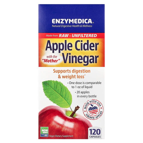 Enzymedica, Apple Cider Vinegar with the Mother, Apfelessig mit Essigmutter, 120 Kapseln (355 mg pro Kapsel)