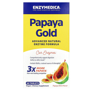 Enzymedica, Papaya Gold, Papaya Mint, 60 tabletten