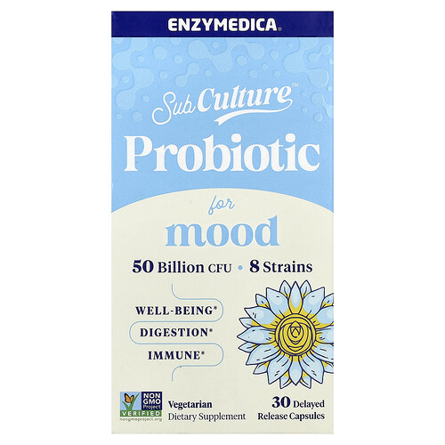 Enzymedica, SubCulture™ Probiotic For Mood, Probiotikum für die Stimmung, 30 Kapseln mit verzögerter Freisetzung