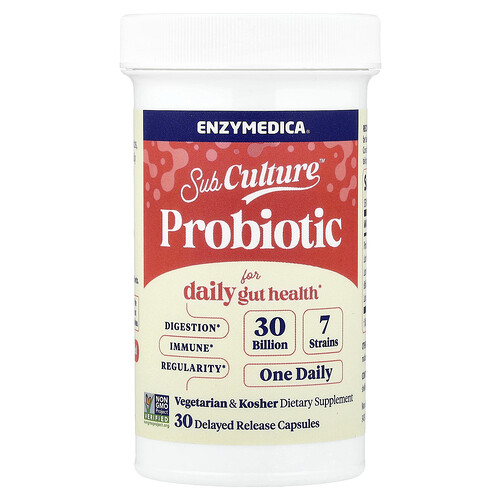 Enzymedica, Sub Culture™ Probiotikum für die tägliche Darmgesundheit, 30 Milliarden, 30 Kapseln mit verzögerter Freisetzung