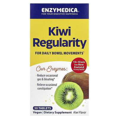 Enzymedica, Kiwi Regularity, Kiwi, 600 mg, 30 Tablets (300 mg per Tablet)