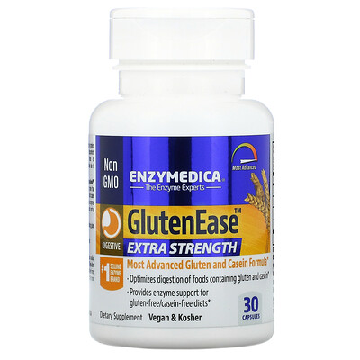 Enzymedica GlutenEase, супер сила, 30 капсул