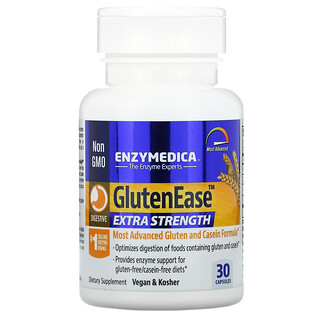 Enzymedica, GlutenEase، قوة إضافية، 30 كبسولة