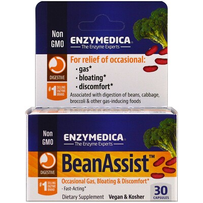 Enzymedica BeanAssist, 30 капсул