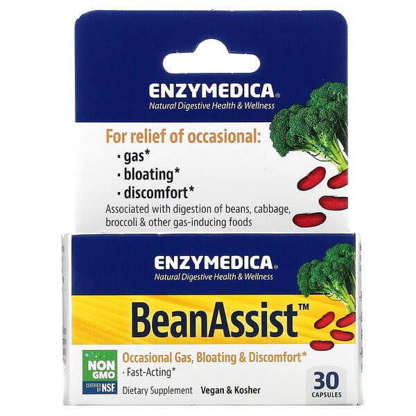 Enzymedica, BeanAssist, 30 cápsulas