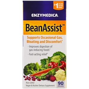 Enzymedica, BeanAssist, 90 капсул