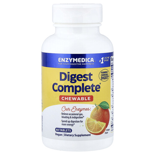 Enzymedica, Digest Complete, Comprimidos masticables, Naranja, 60 comprimidos