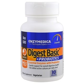 Enzymedica, Digest Basic + пробиотики, 30 капсул