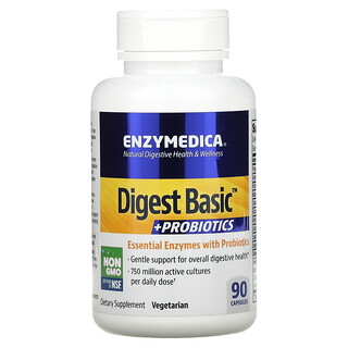 Enzymedica, Digest Basic + Probiotics, 90 Cápsulas